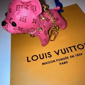 Louis Vuitton Pink Dog Key Holder